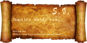 Suplicz Valéria névjegykártya